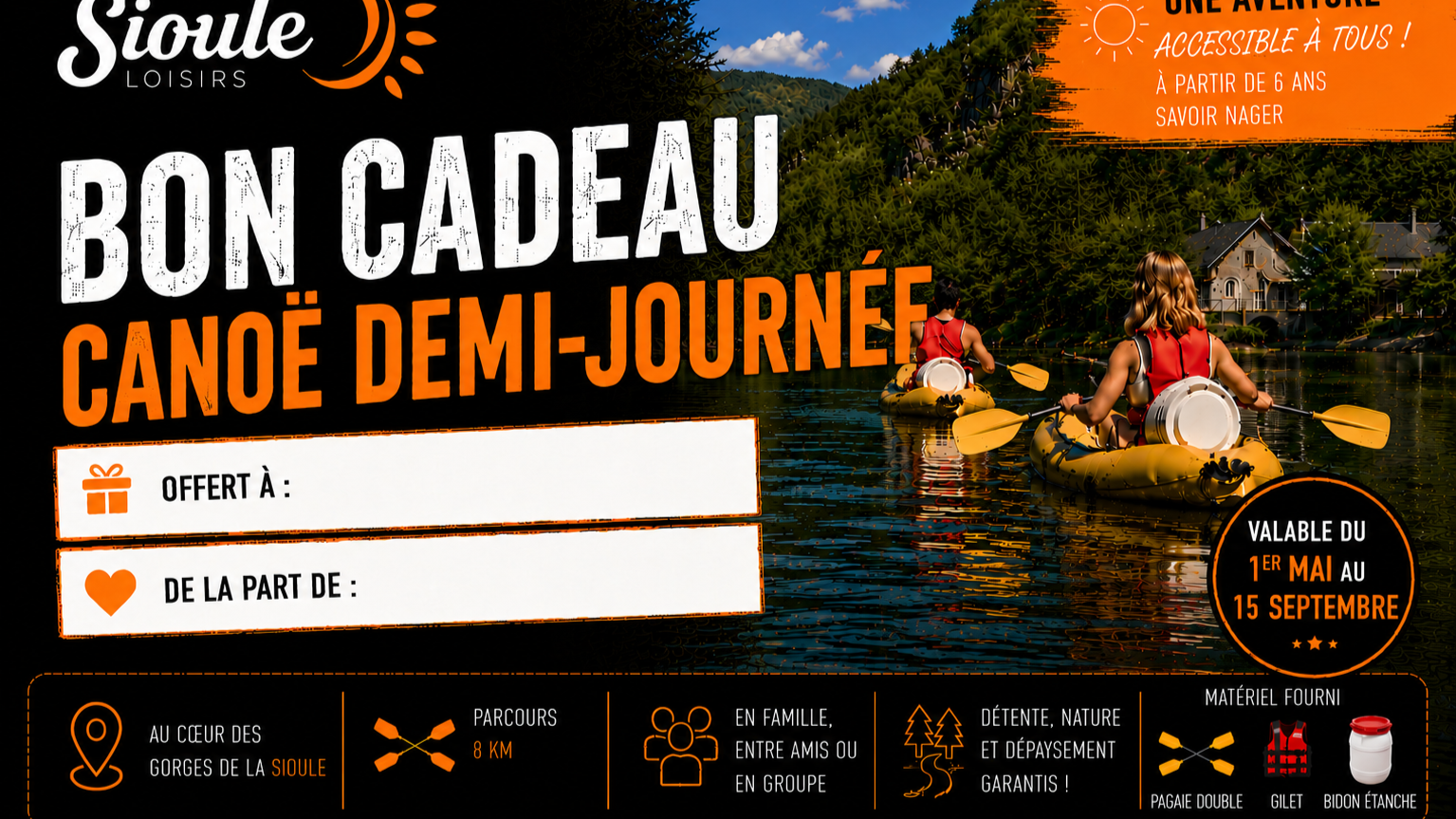 Bon cadeau résaligne demi journée